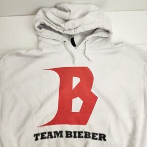 Justin Bieber Divided H&M Hoodie Crop Top Team Bieber Sweatshirt Juniors Size L